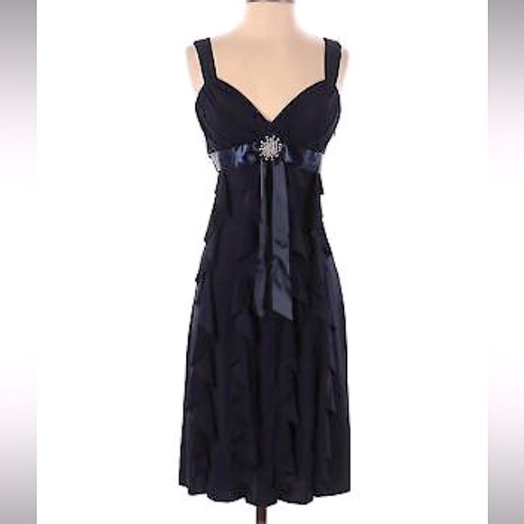 Fabulous Betsy & adam Dress UK 14 Navy blue maxi evening TM395 main image 0